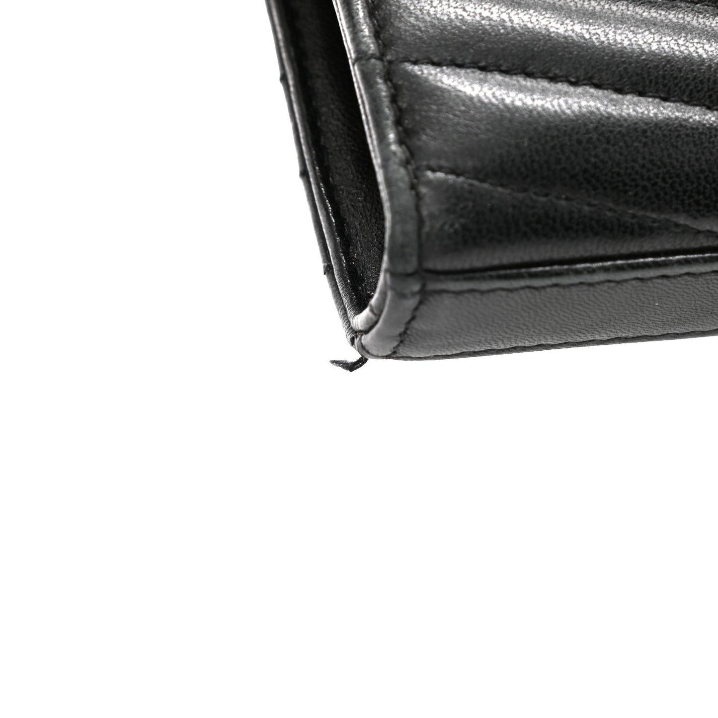 Lambskin Matelasse Chevron Monogram Sulpice Chain Wallet Black