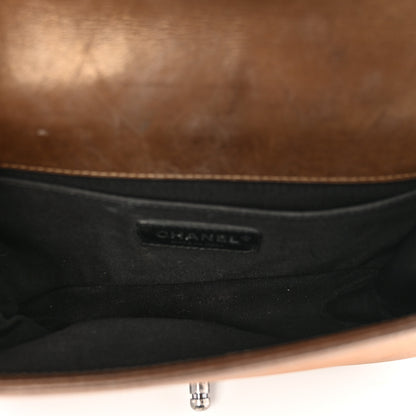 Chanel Iridescent Calfskin Embellished Double Stitch Medium Boy Flap Light Brown 4 of 12