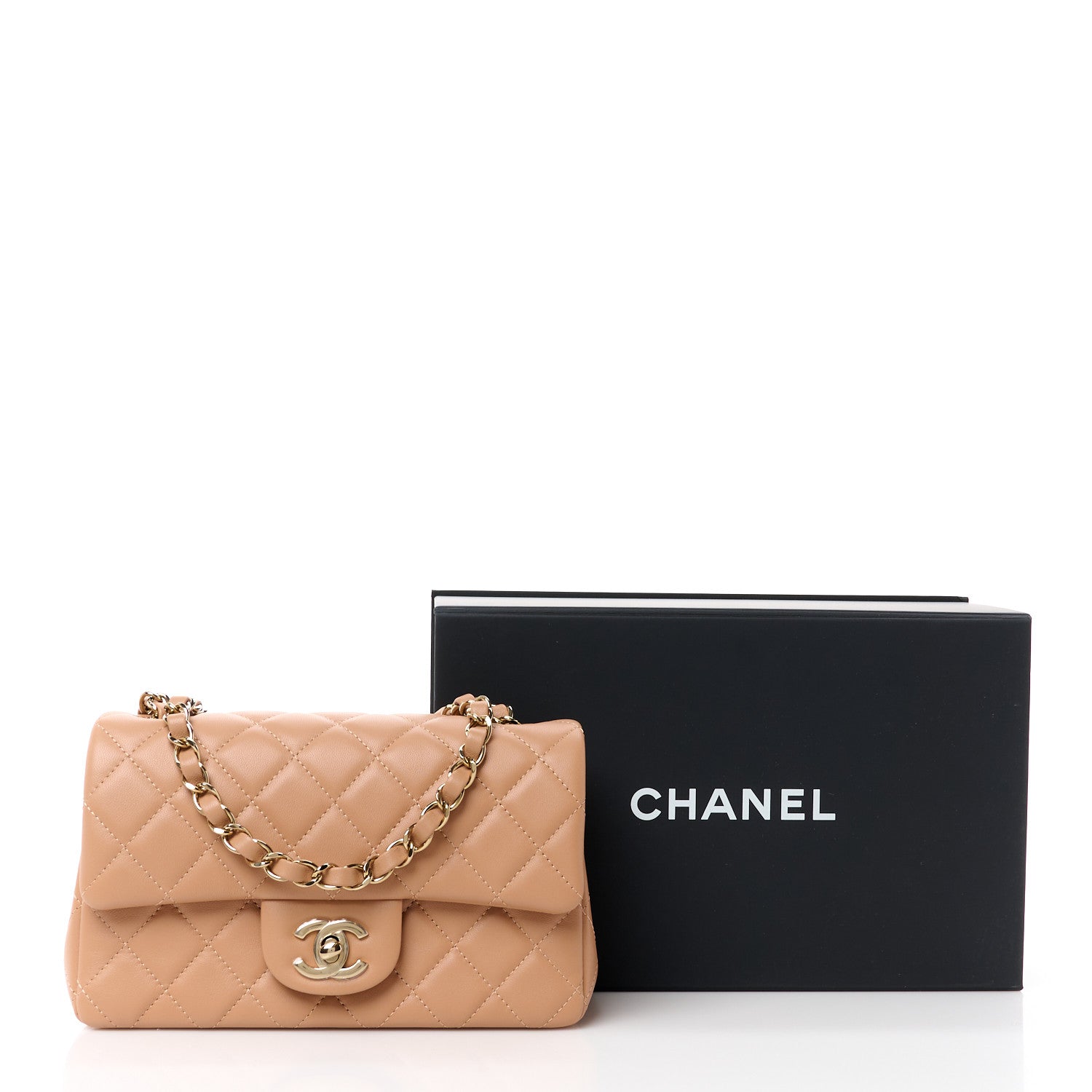 Chanel Lambskin Quilted Mini Rectangular Flap Brown 15 of 15