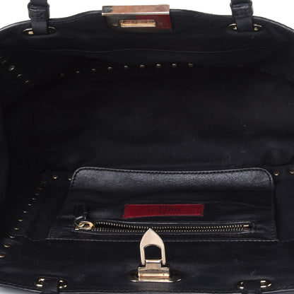 Valentino Garavani Vitello Small Rockstud Tote Black 4 of 5