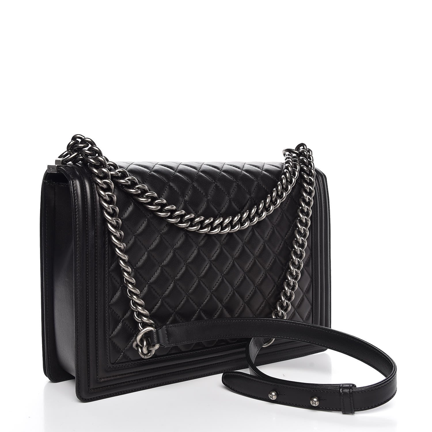 Chanel Lambskin Quilted Large Boy Flap Black 3 of 10