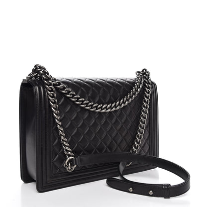 Chanel Lambskin Quilted Large Boy Flap Black 3 of 10