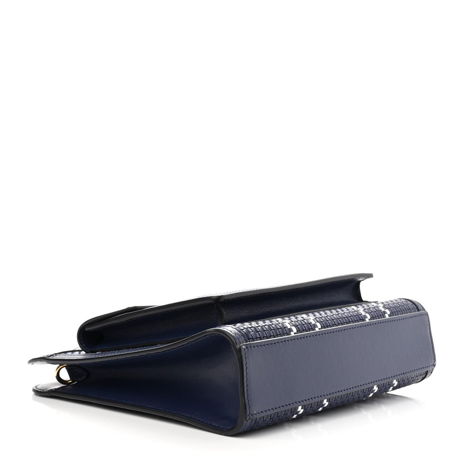 Burberry Calfskin Nylon Tartan Mini Pocket Bag Blue White Orange 4 of 10