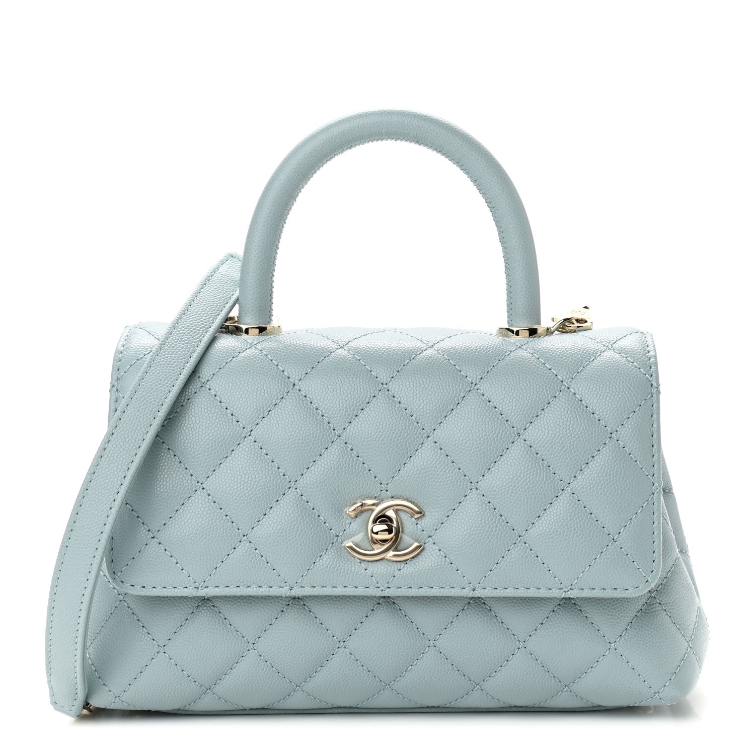 Chanel Caviar Quilted Mini Coco Handle Flap Light Blue 1 of 11