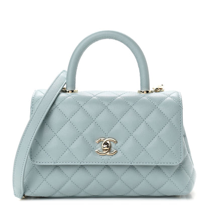 Chanel Caviar Quilted Mini Coco Handle Flap Light Blue 1 of 11