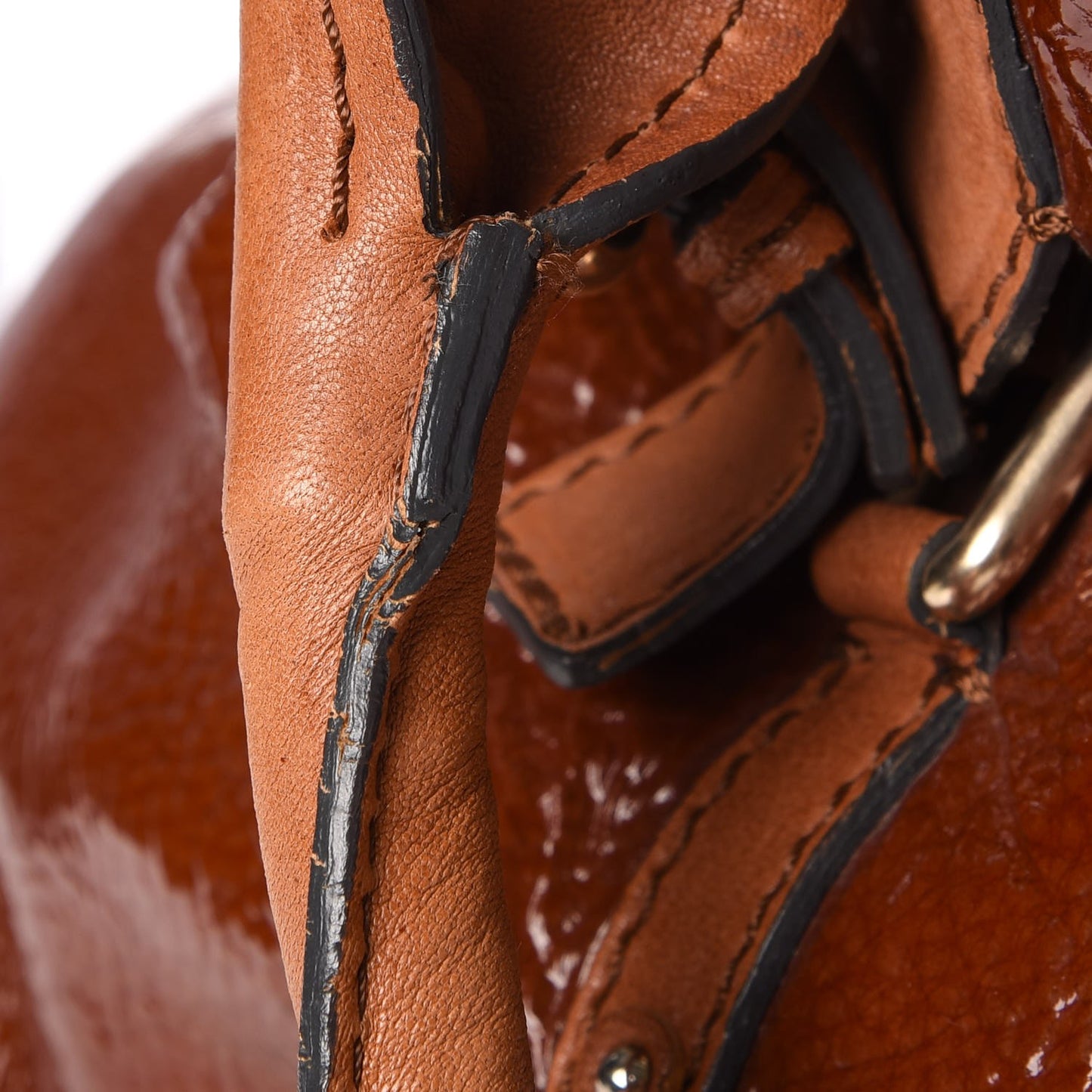 Patent Paddington Tote Brown