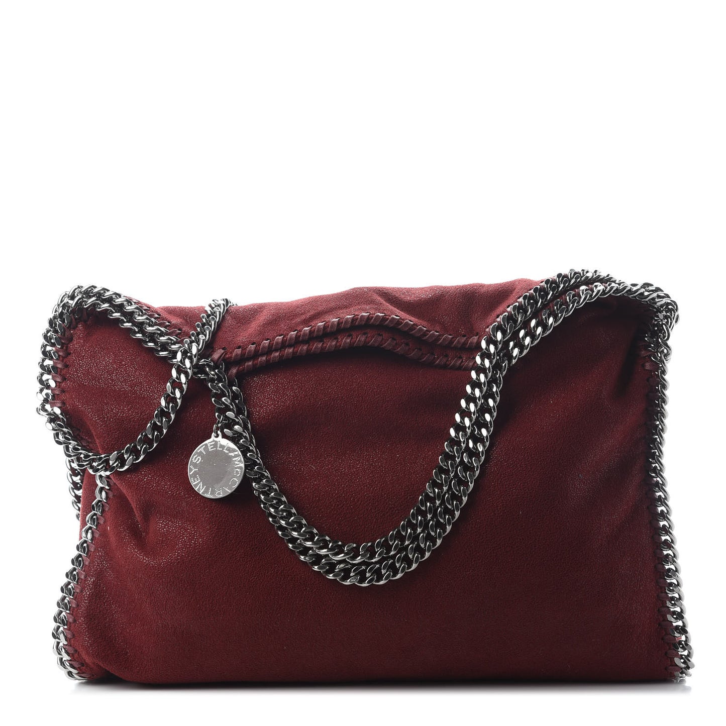 Shaggy Deer Falabella Fold Over Tote Burgundy