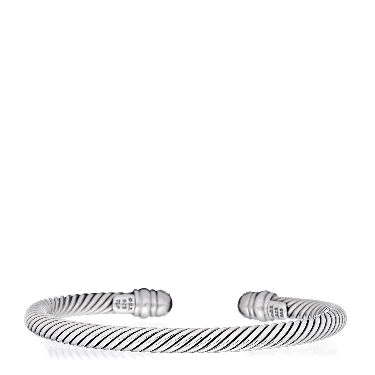 Sterling Silver 18K White Gold Diamond 5mm Cable Classics Bracelet