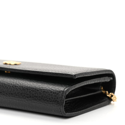 Gucci Calfskin Petite GG Marmont Wallet Chain Bag Black 9 of 9