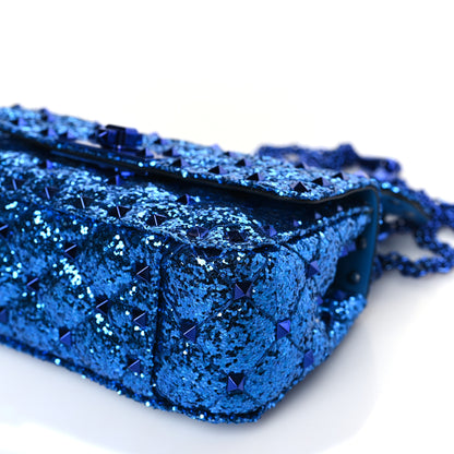 Valentino Garavani Glitter Mini Rockstud Spike Shoulder Bag Electric Blue 8 of 8