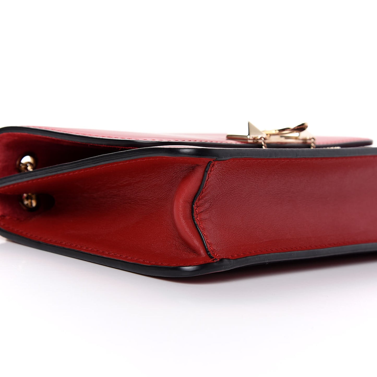 Vitello Small Rockstud Demilune Shoulder Bag Rosso Valentino