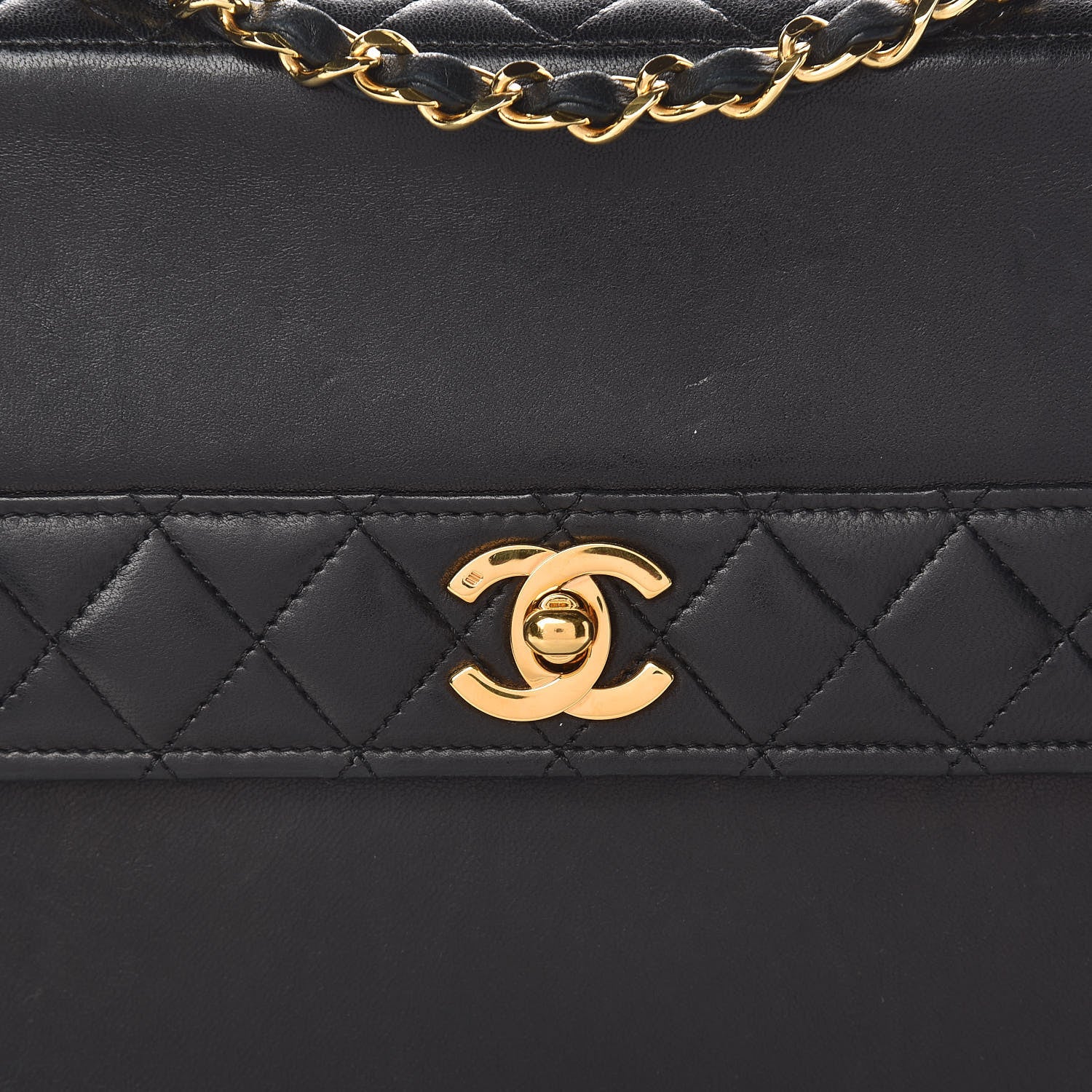 Chanel Lambskin Quilted Shoulder Flap Bag Black 9 of 34