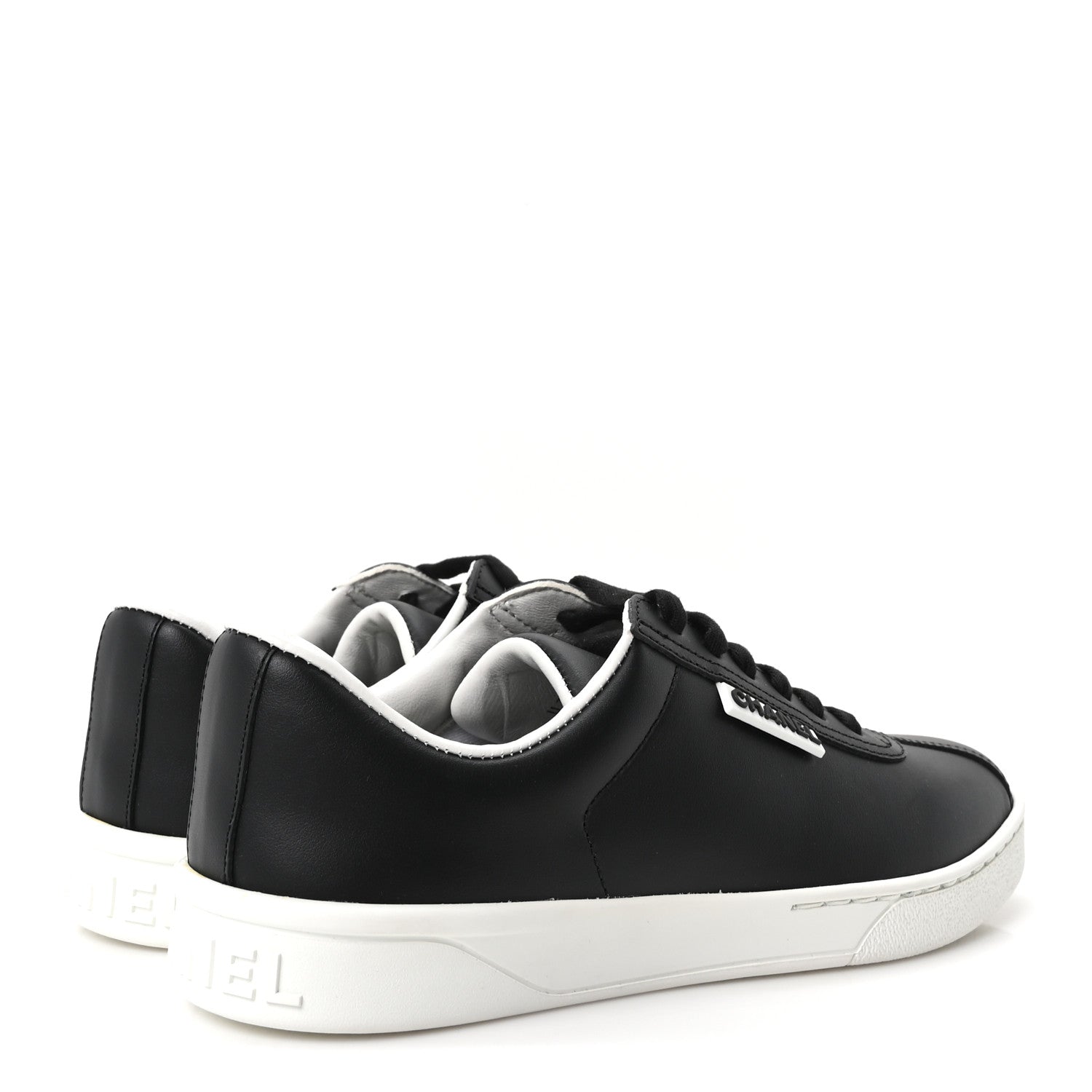 Chanel Calfskin CC Womens Sneakers 35.5 Black 5 of 10