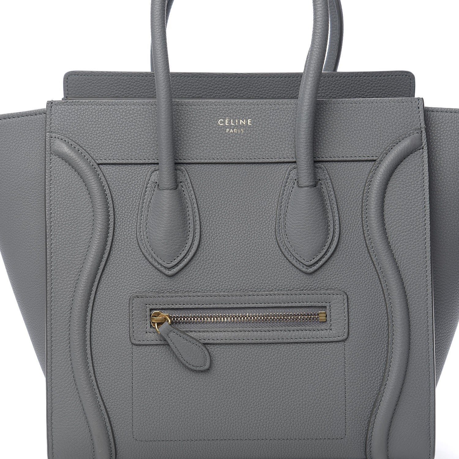 Celine Baby Drummed Calfskin Micro Luggage Kohl 8 of 8