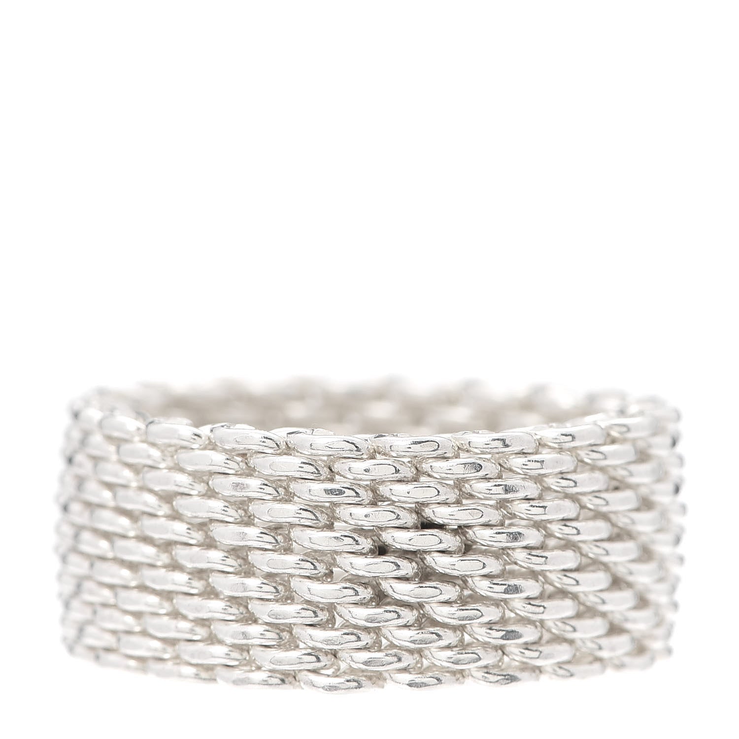 Tiffany Sterling Silver Somerset Mesh Ring 56 7.5 3 of 4
