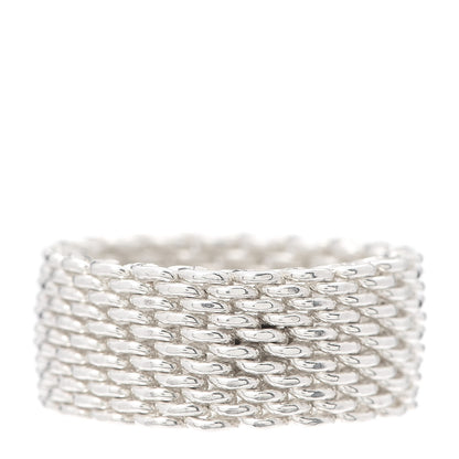 Tiffany Sterling Silver Somerset Mesh Ring 56 7.5 3 of 4
