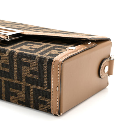 Fendi Recycled Fabric Jacquard Vitello King FF 1974 Baguette Soft Trunk Tobacco Moro Sand 10 of 10