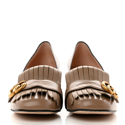 Gucci Malaga Kid GG Marmont Fringe 50mm Loafer Pumps 40 Porcelain Rose 2 of 9