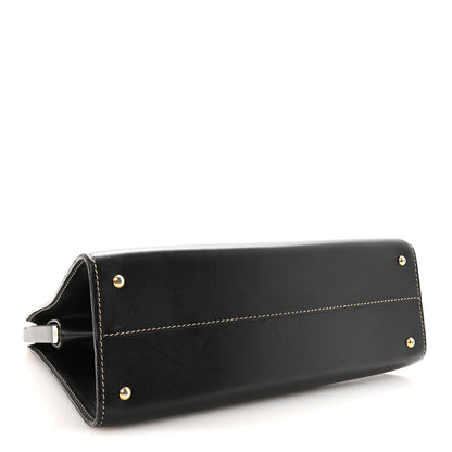 Delvaux Calfskin Evasion Top Handle Frame Bag Black 4 of 9