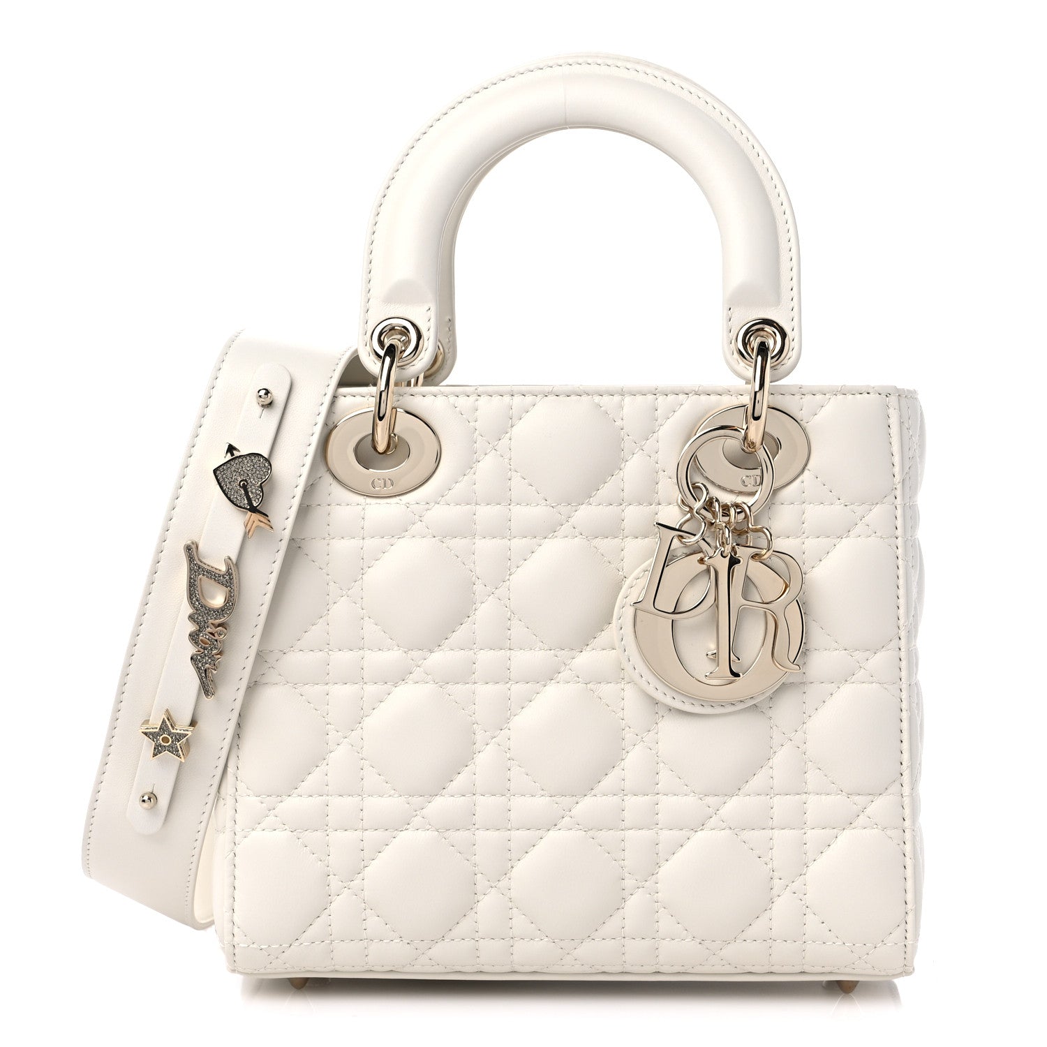 Christian Dior Lambskin Cannage Small My ABCDior Lady Dior White 1 of 9