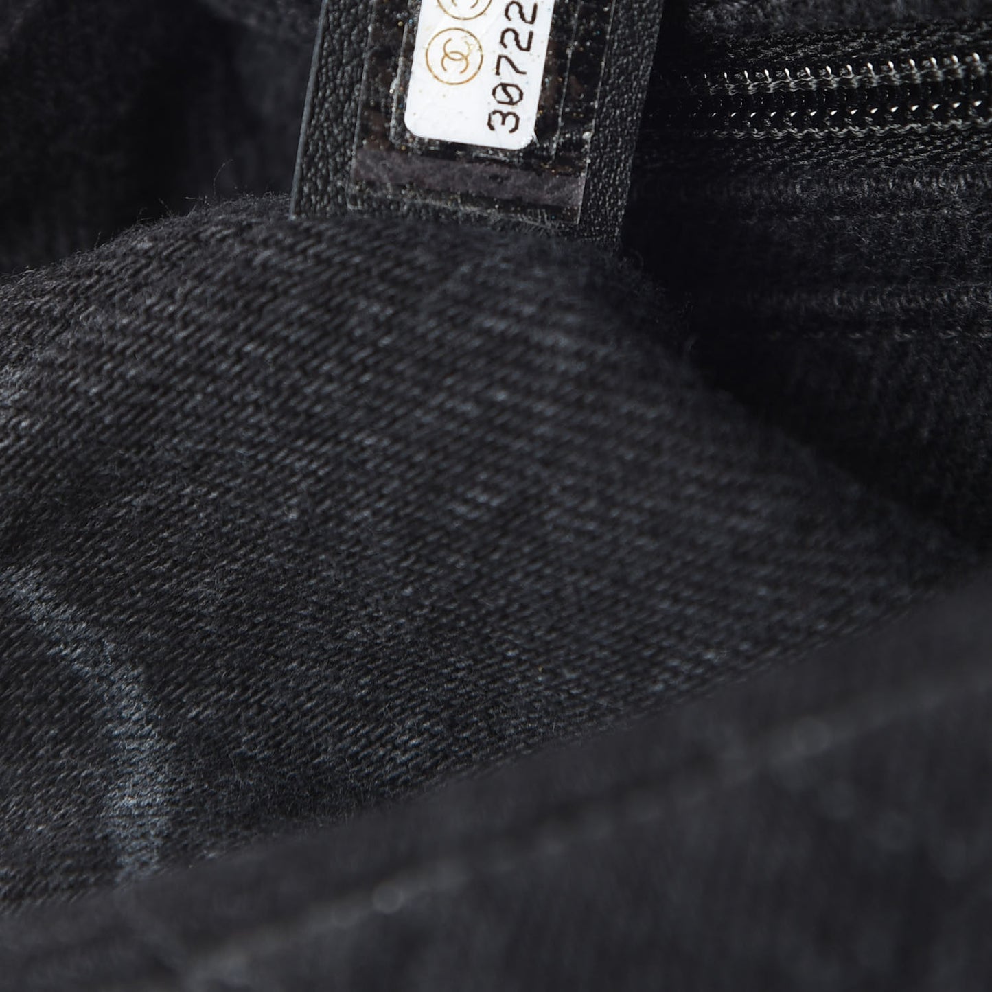 Denim CC Quilted Mini Square Flap Black