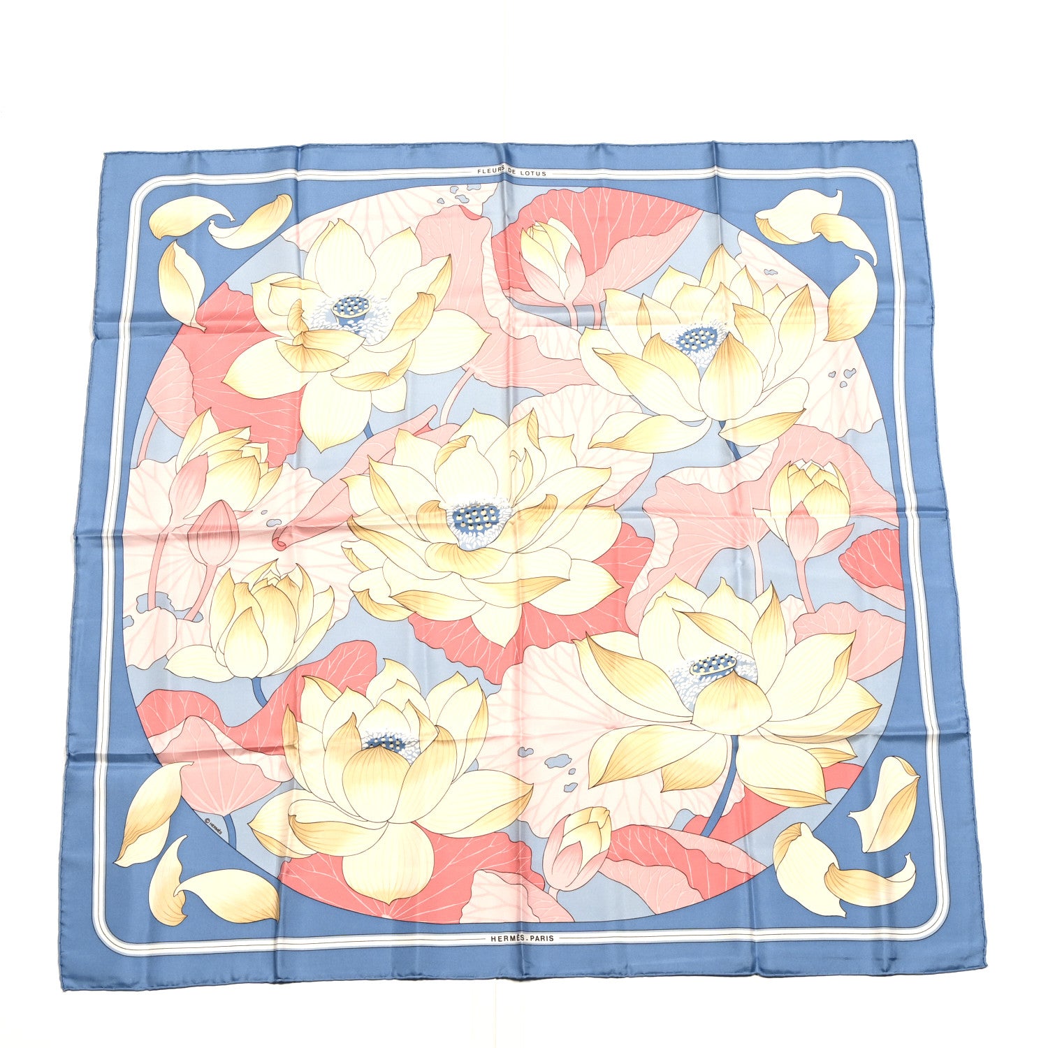 Hermes Silk Fleurs de Lotus Scarf 90 1 of 5