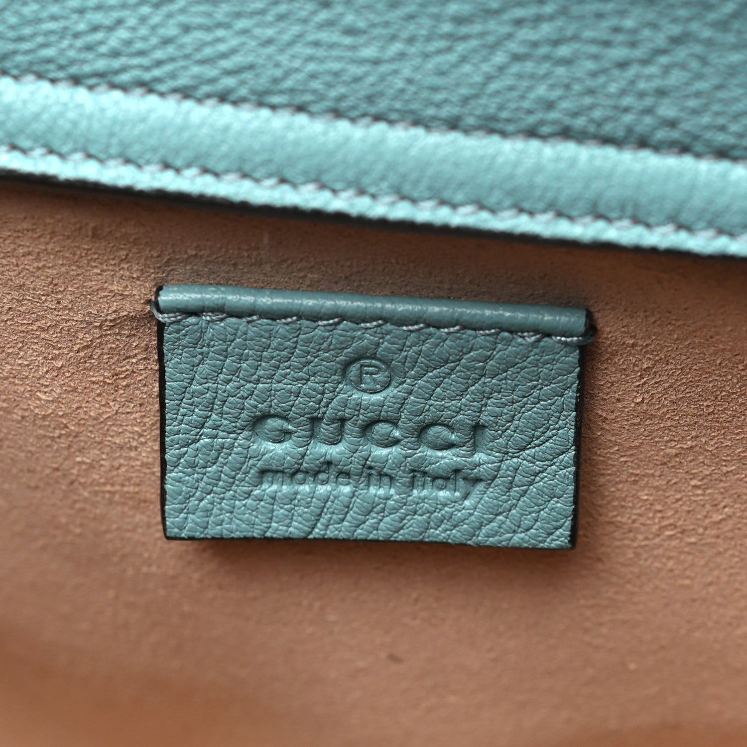 Gucci Wonka Grain Calfskin Mini Diana Tote Bag Dusty Azure Orange Fluo 6 of 12