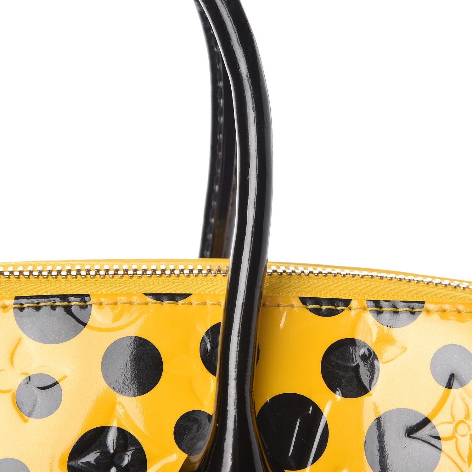 Louis Vuitton Vernis Kusama Infinity Dots Lockit MM Yellow 9 of 15