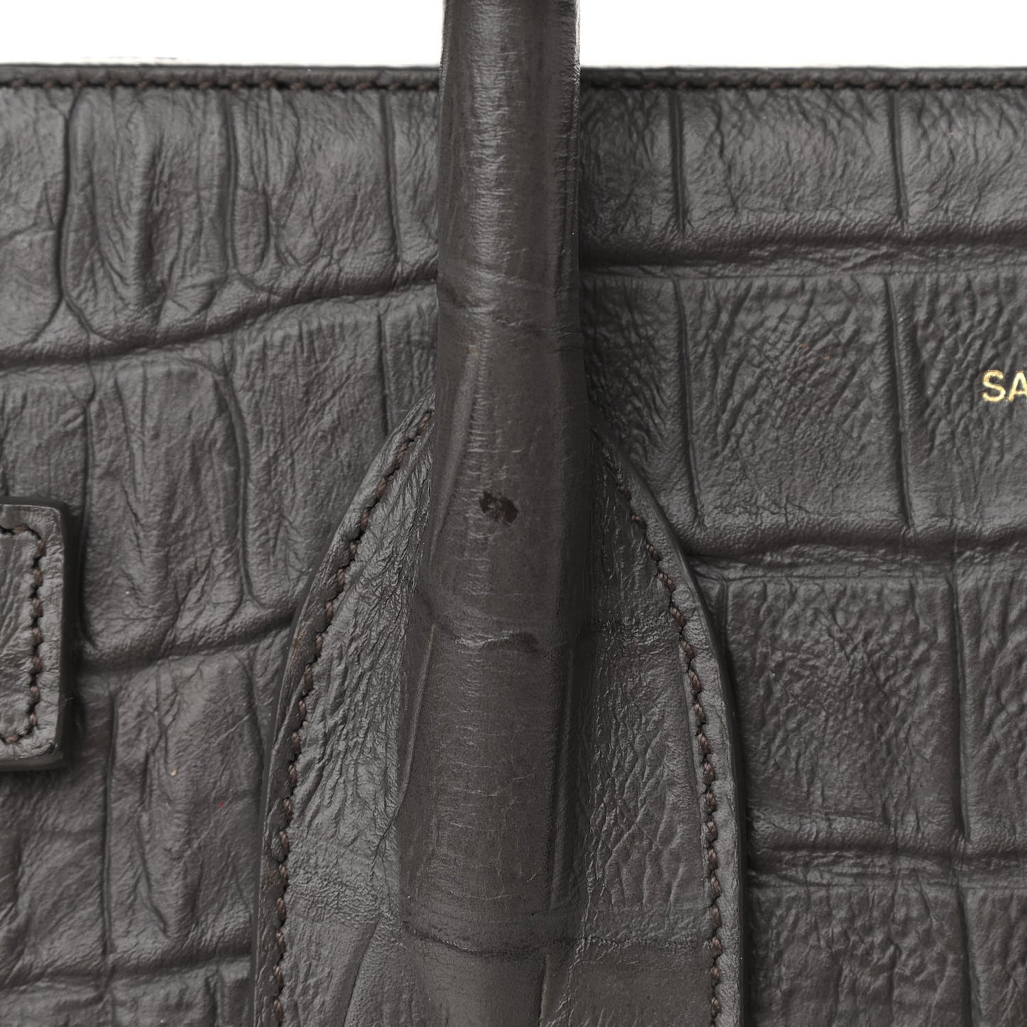 Calfskin Crocodile Embossed Small Sac De Jour Fog