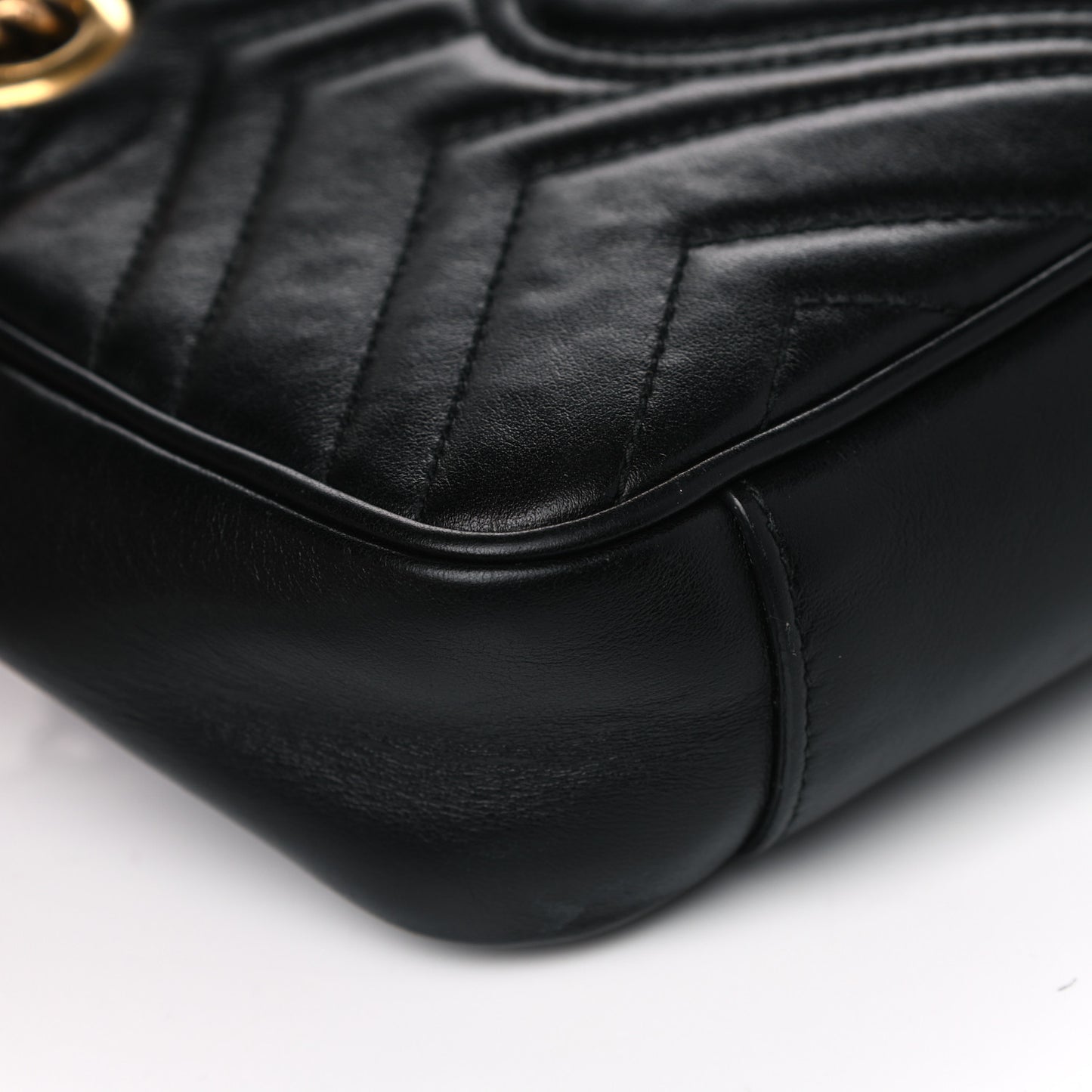 Calfskin Matelasse Mini GG Marmont Shoulder Bag Black