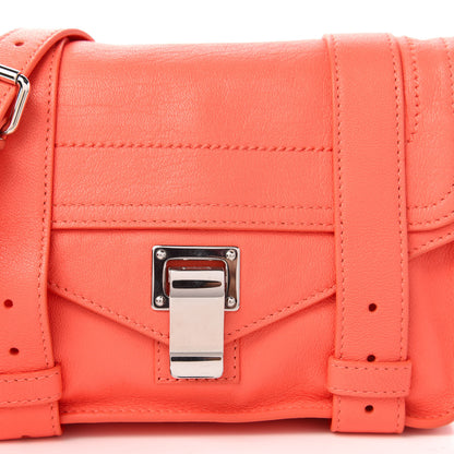 Proenza Schouler Lambskin PS1 Mini Pouch Messenger Bag Neon Coral 9 of 10