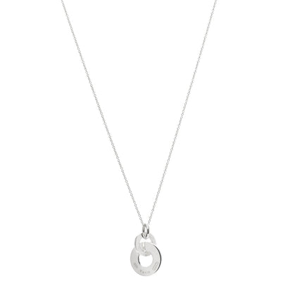 Tiffany Sterling Silver 1837 Double Interlocking Drop Pendant Necklace 1 of 6