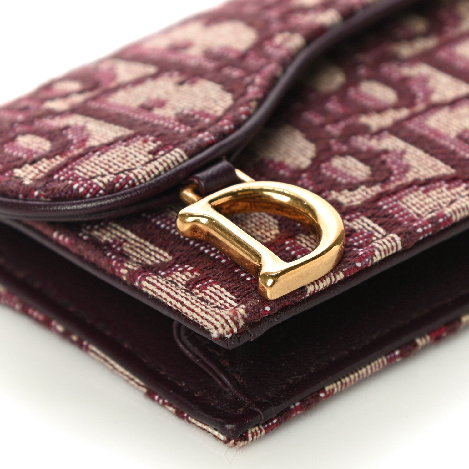 Christian Dior Oblique Saddle Card Holder Bordeaux 10 of 12