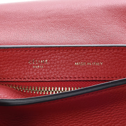 Celine Drummed Calfskin Suede Small Trapeze Coquelicot 7 of 16