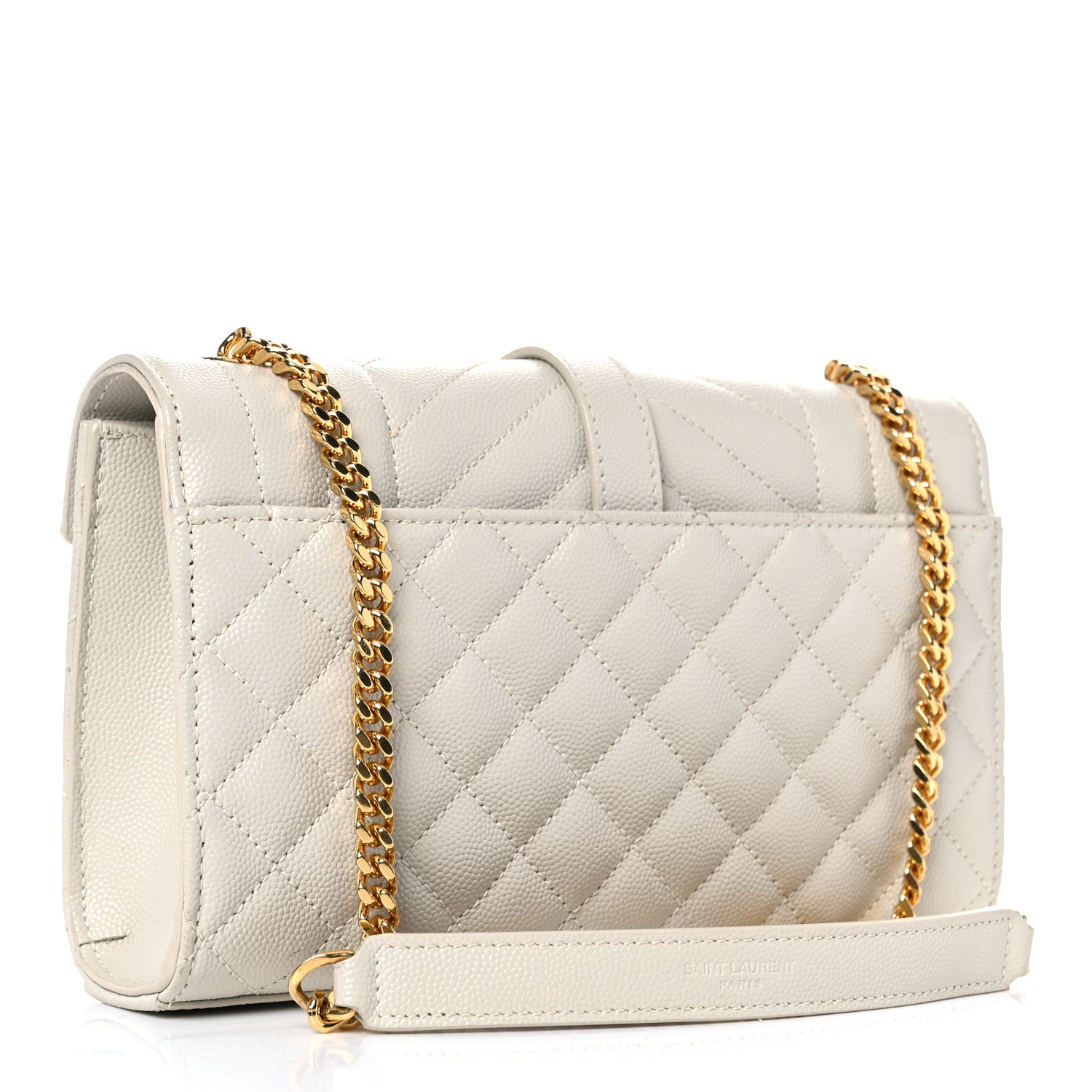 Saint Laurent Grain De Poudre Textured Mixed Matelasse Triquilt Small Monogram Satchel Crema Soft 3 of 16