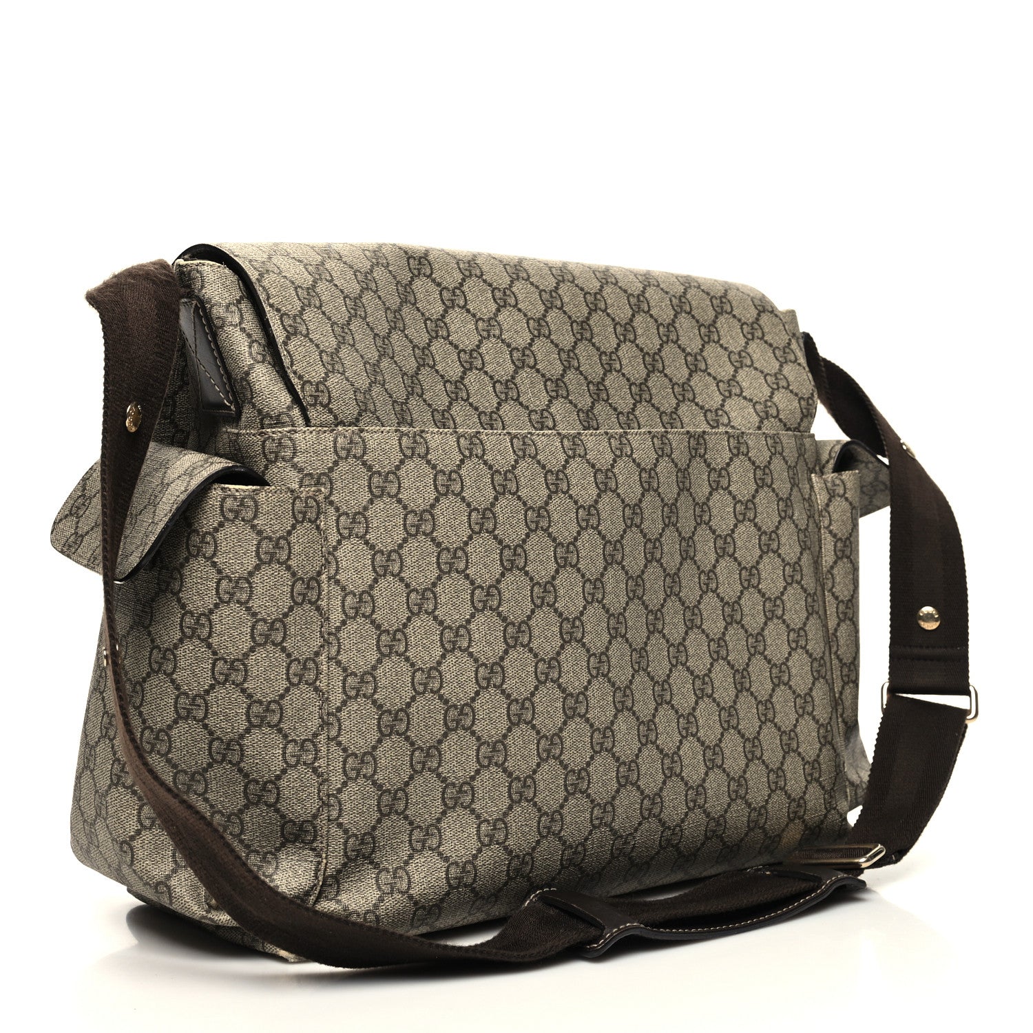 Gucci GG Plus Monogram Messenger Diaper Bag Dark Brown 4 of 13