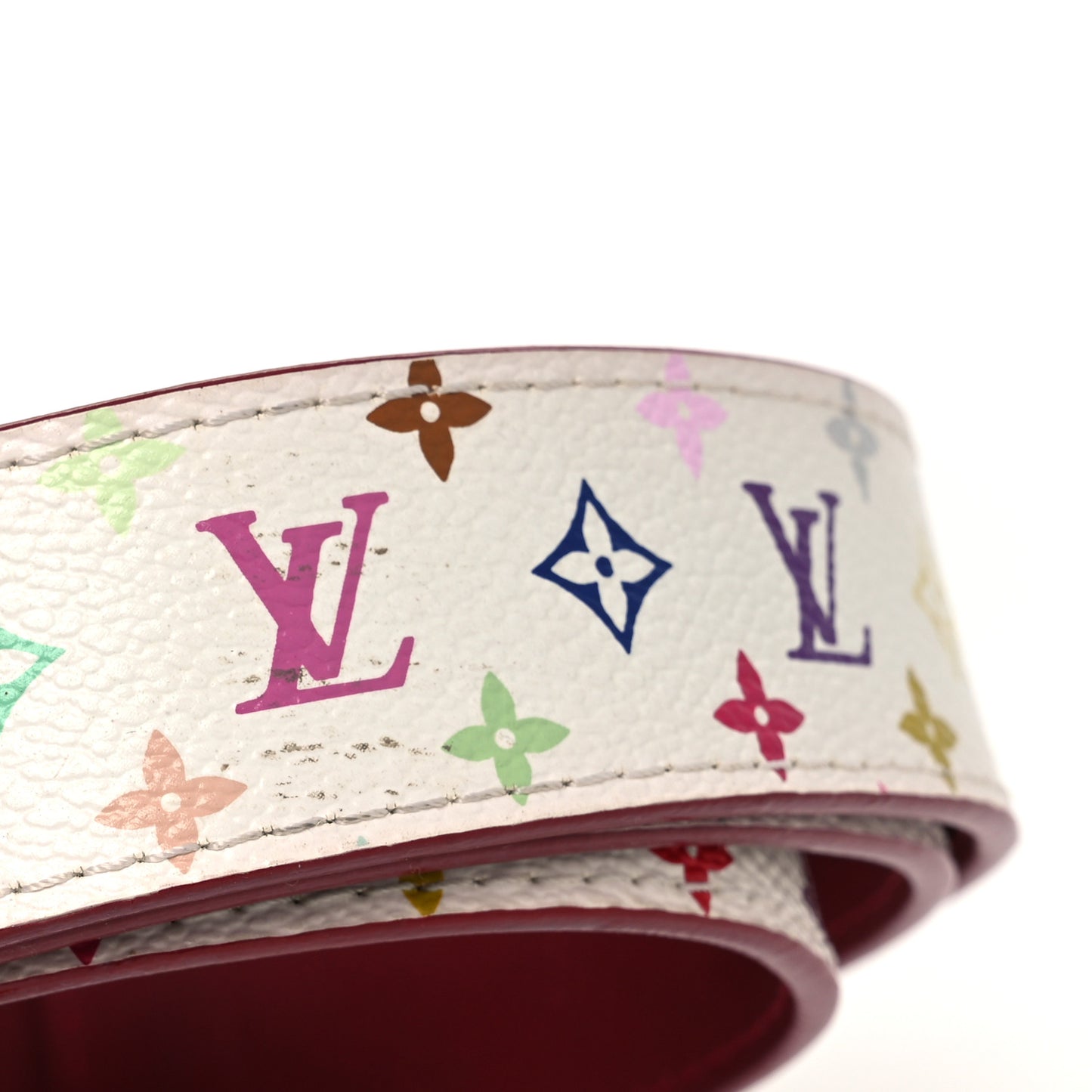 Monogram Multicolor LV Cut Reversible Belt 80 32 White