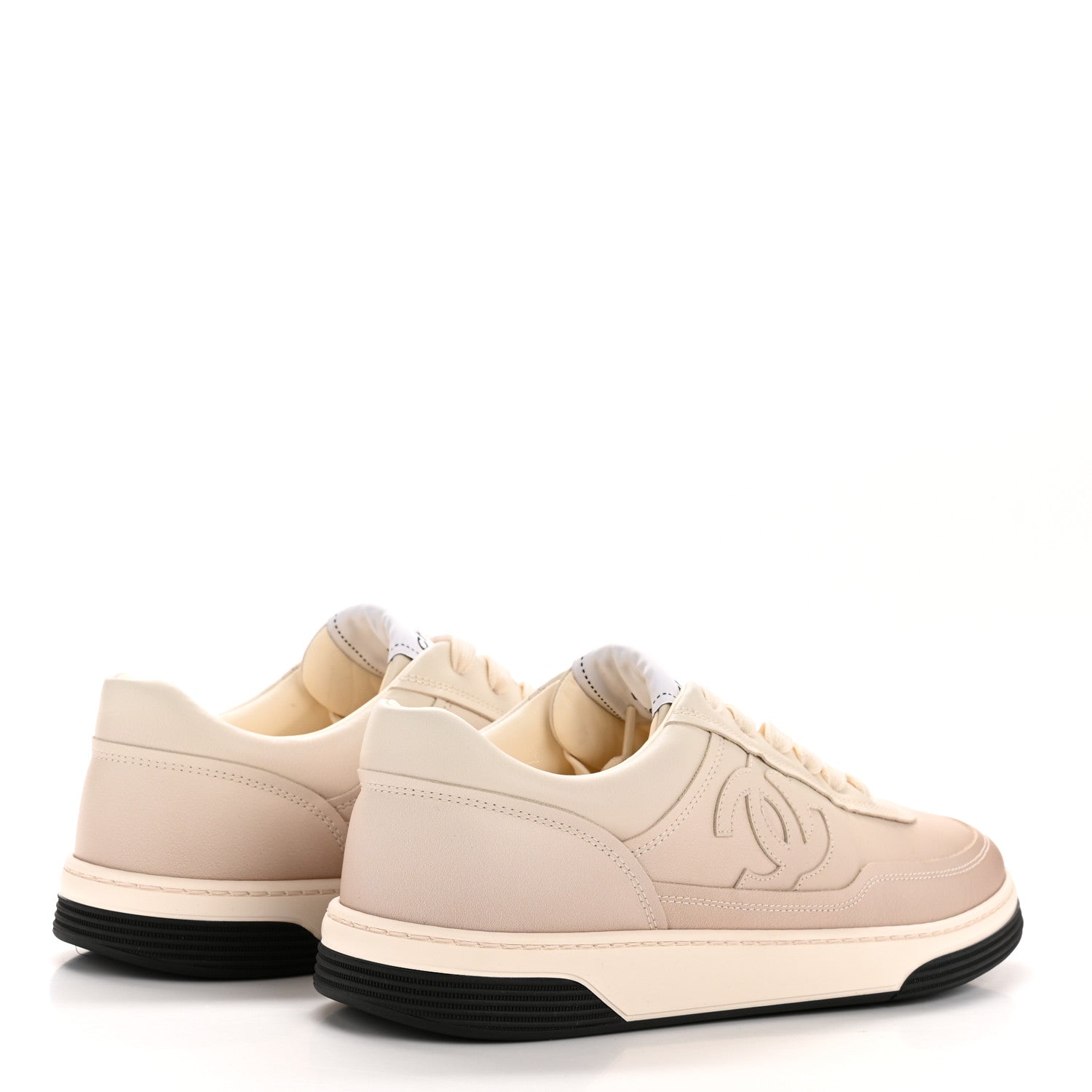 Chanel Printed Calfskin Womens CC Logo Sneakers 40 Beige 5 of 9