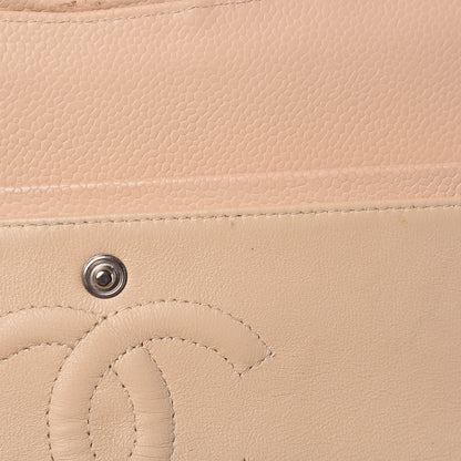 Chanel Caviar Quilted Medium Double Flap Beige 8 of 11