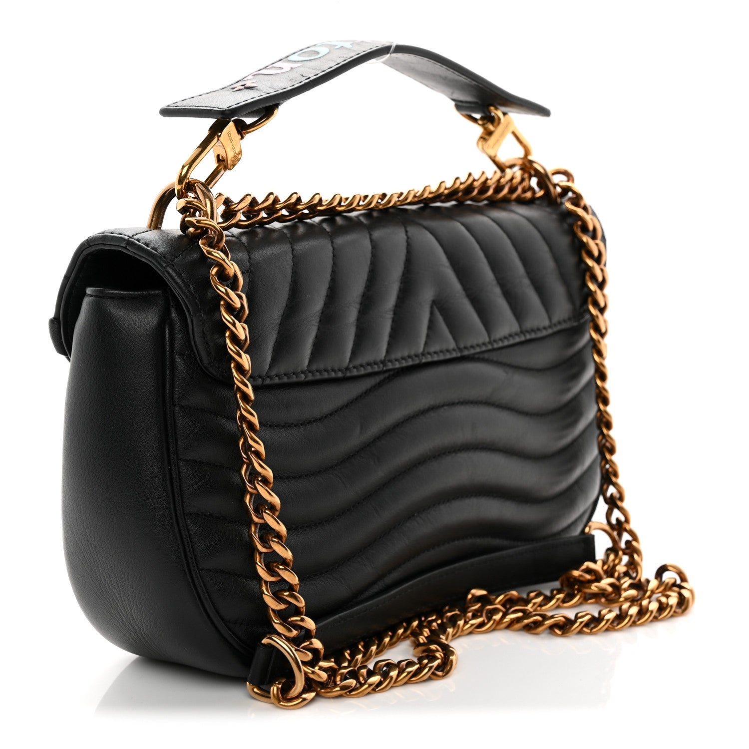 Louis Vuitton Calfskin New Wave Chain MM Black 3 of 12