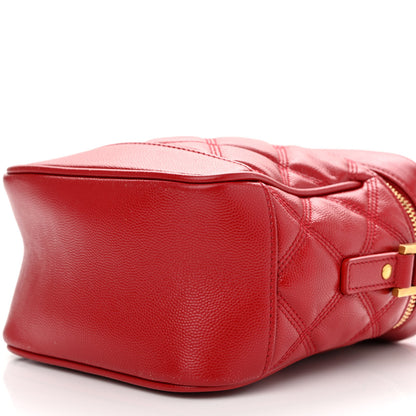 Saint Laurent Grain de Poudre Quilted 80's Vanity Bag Red 10 of 10