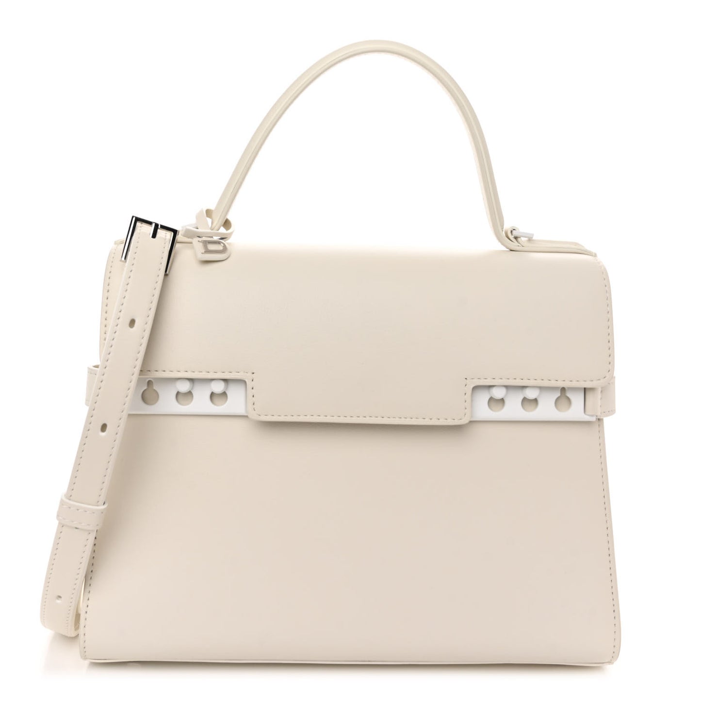 Calfskin MM Tempete Satchel Ivory
