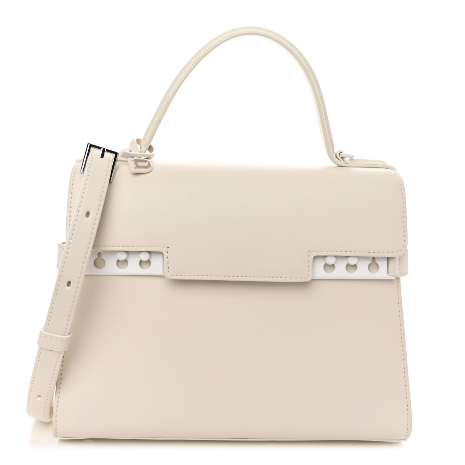 Delvaux Calfskin MM Tempete Satchel Ivory 1 of 10