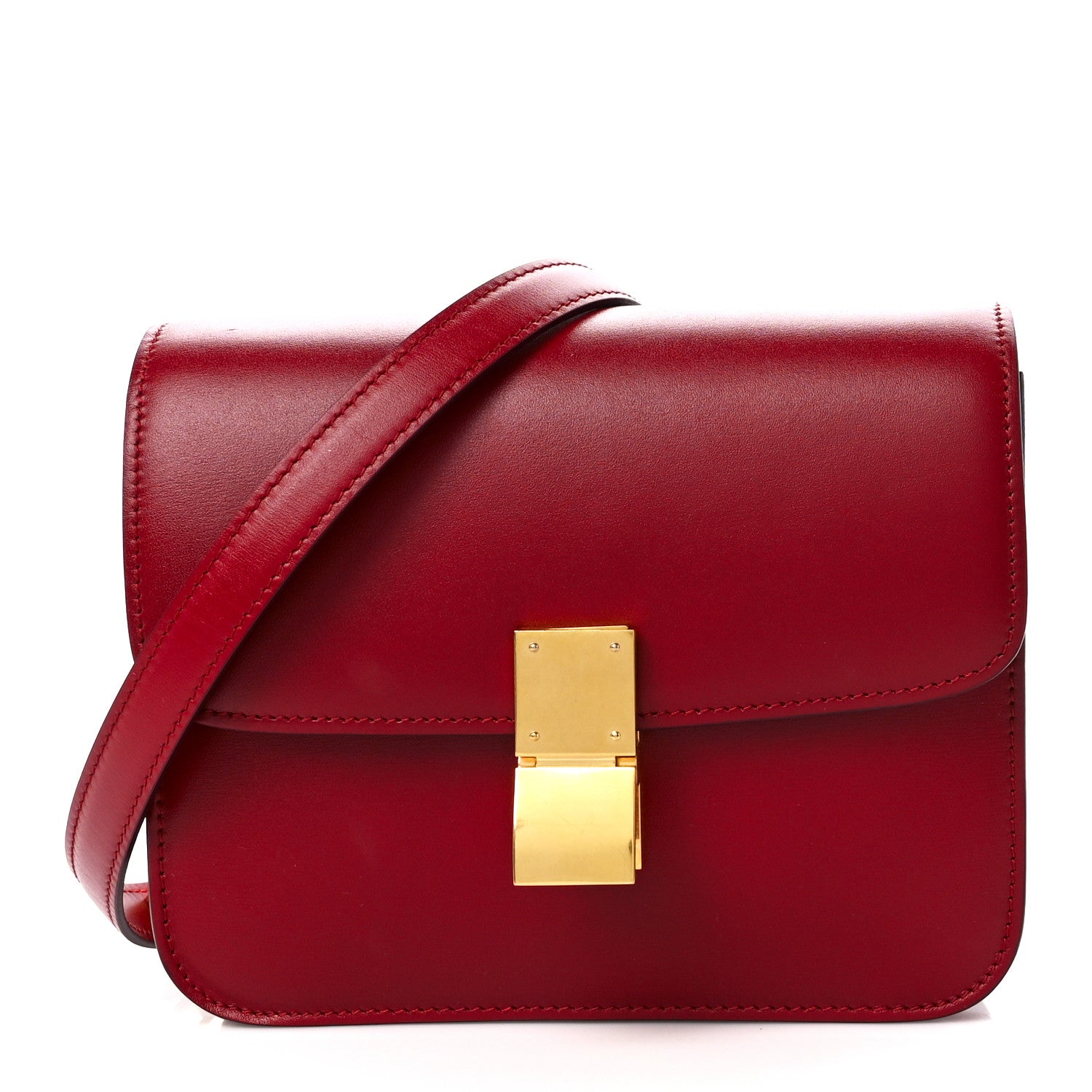 Celine Box Calfskin Teen Classic Box Flap Bag Red 1 of 12
