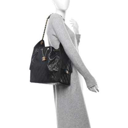 Chanel Caviar Quilted Medium Chanel 25 Handbag Black 2 of 12