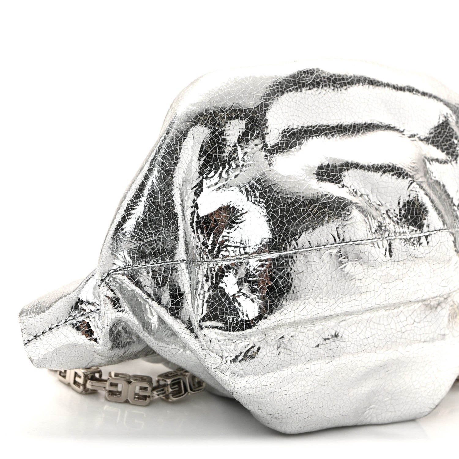 Givenchy Metallic Calfskin Kenny Mini Shoulder Bag Silver 1823527