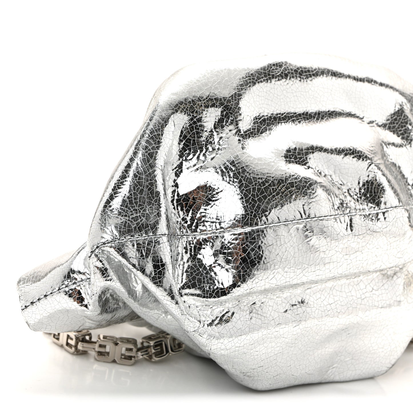 Metallic Calfskin Kenny Mini Shoulder Bag Silver