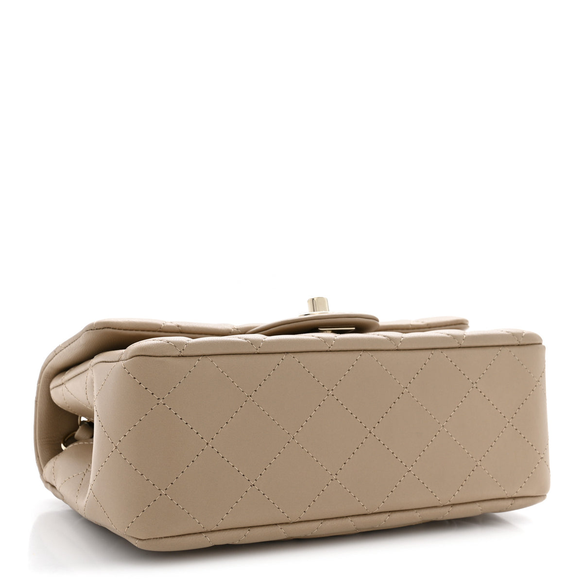 Chanel Lambskin Quilted Mini Rectangular Flap Beige 4 of 10
