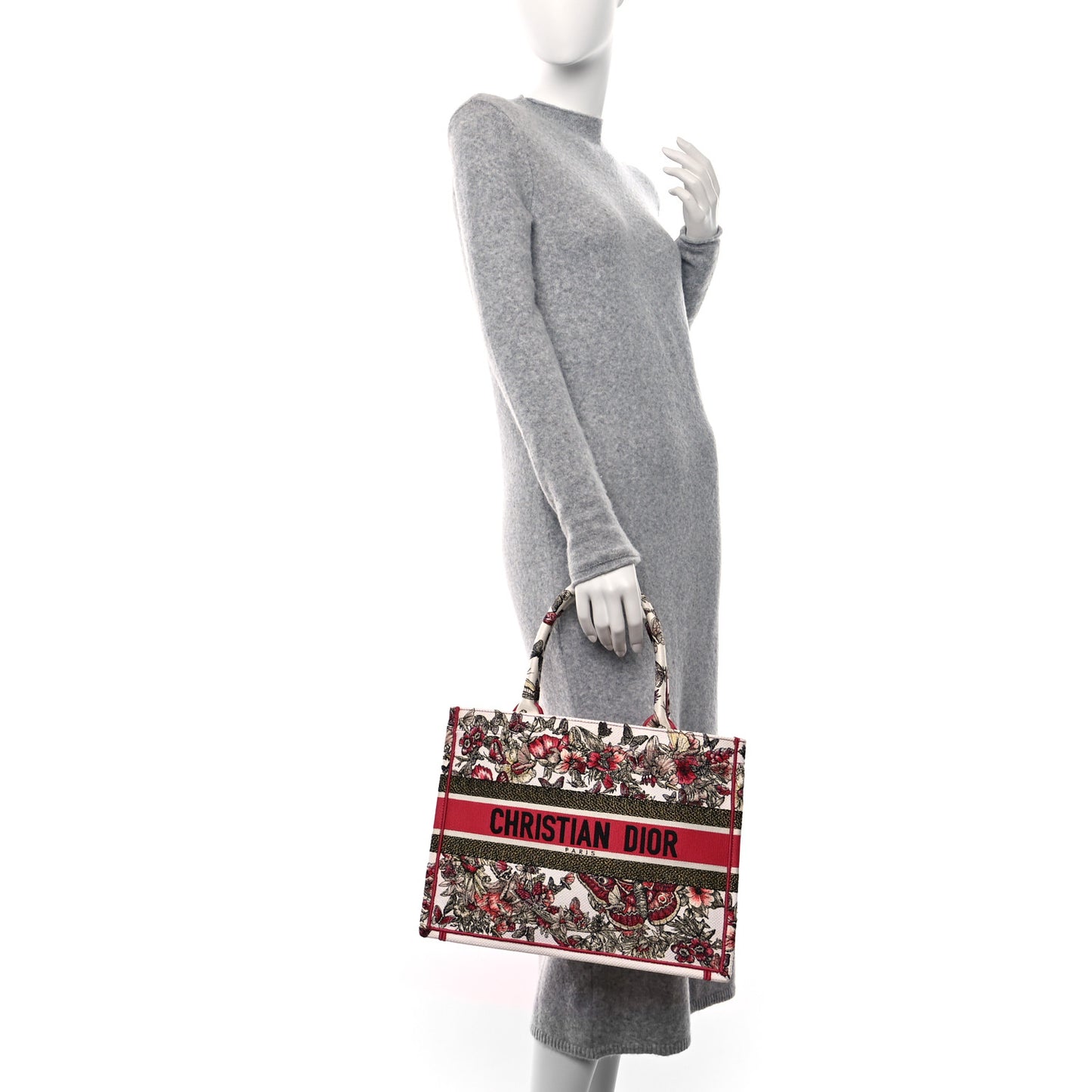 Canvas Embroidered Medium Butterfly Print Book Tote Multicolor