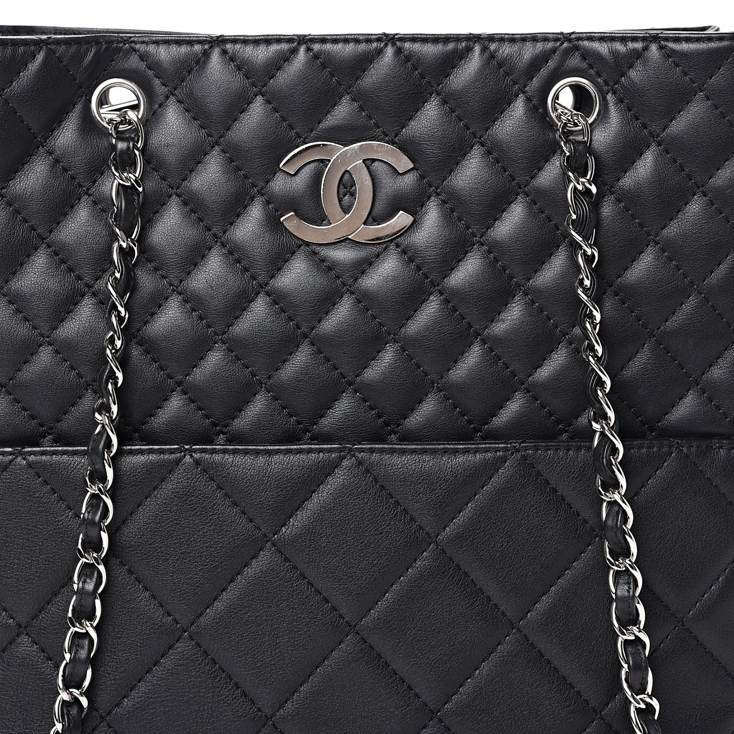 Calfskin Quilted In The Business North South Tote Black